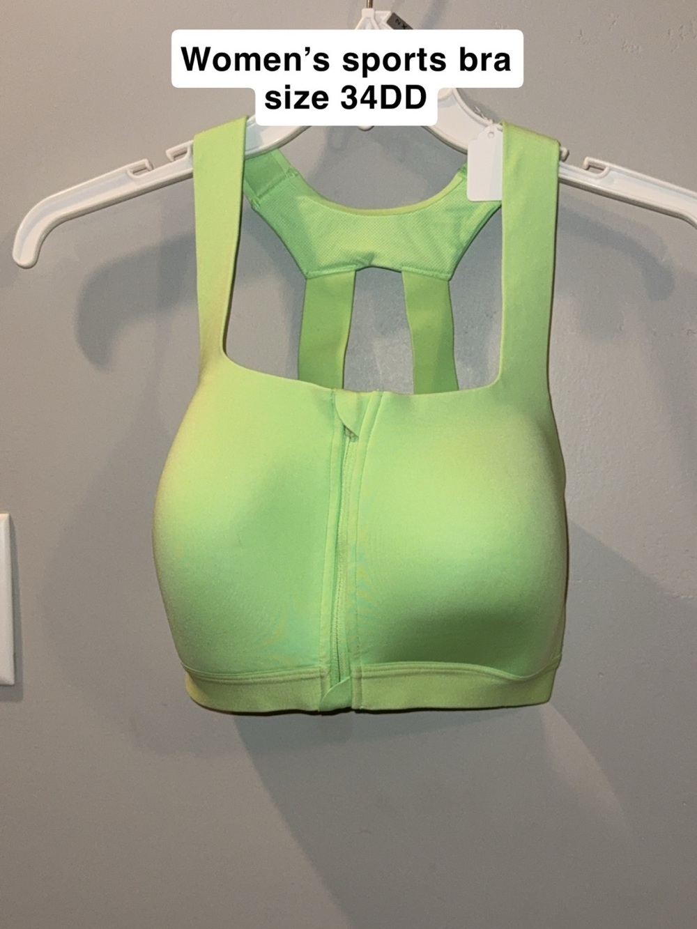 all in motion Neon Green Front-Zip Sports Bra